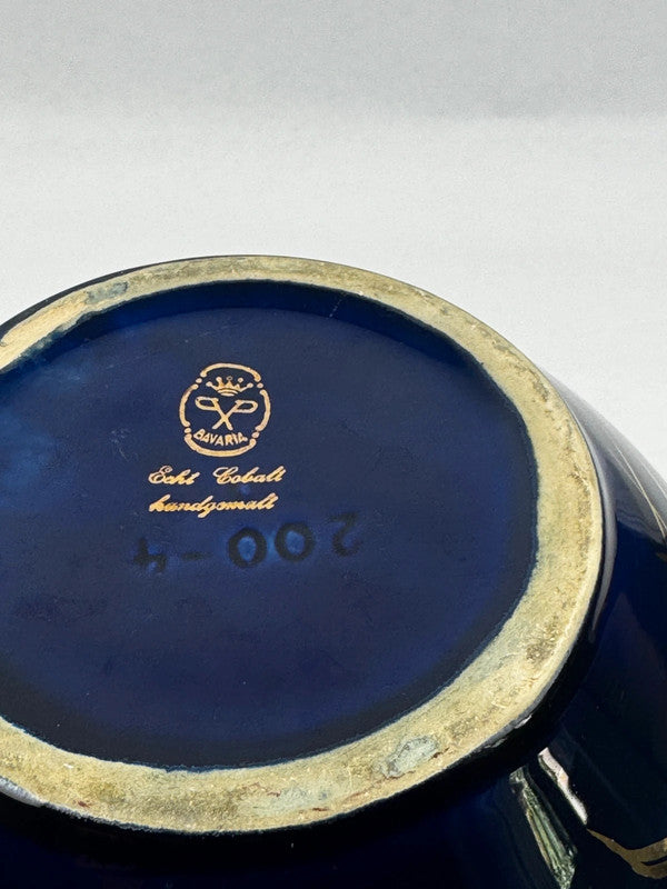 Vase Boule Bavaria "Echt Cobalt" | Porcelaine Bleu Or 22k | Vintage 60s 70s