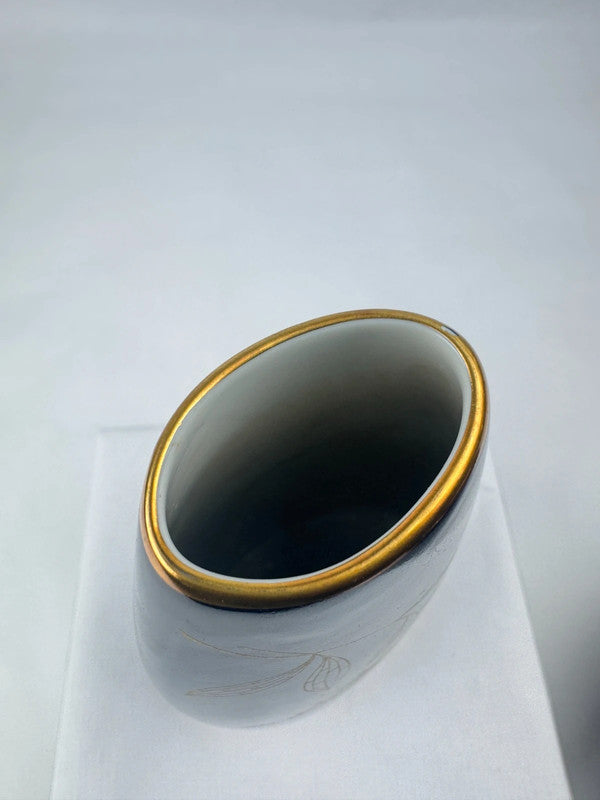 Vase Weimar Porzellan Echt Kobalt 15,5 cm | Or 24K Vintage GDR