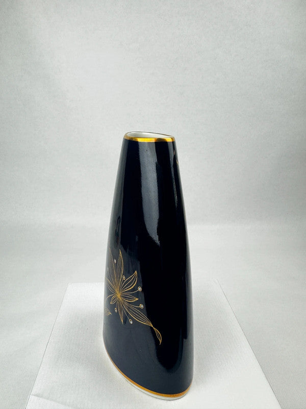 Vase Weimar Porzellan Echt Kobalt 15,5 cm | Or 24K Vintage GDR