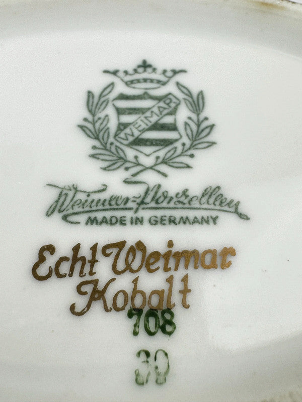 Vase Weimar Porzellan Echt Kobalt 15,5 cm | Or 24K Vintage GDR