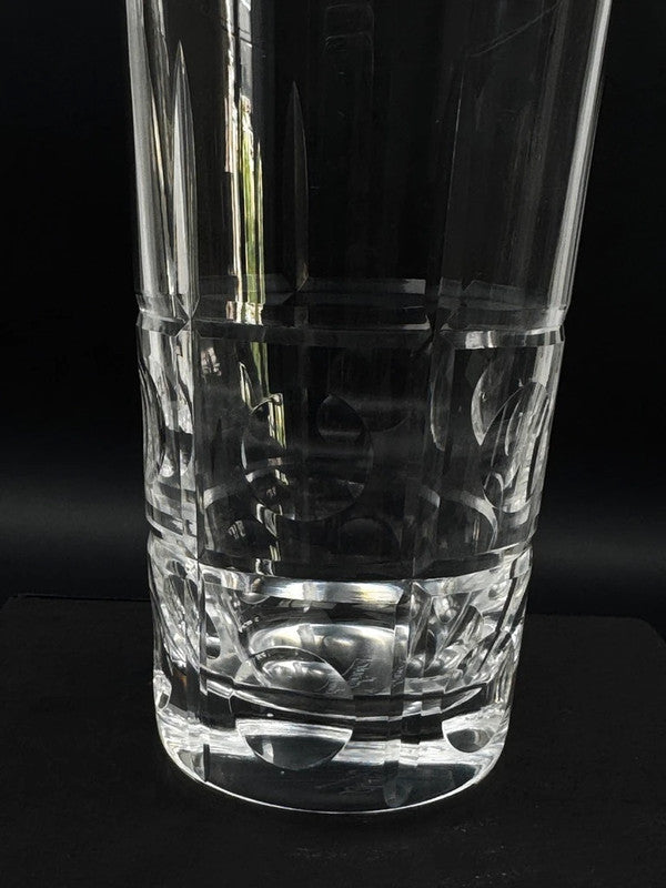 4 verres à eau en cristal de Sèvres 14,5 cm modèle taillé à facettes et pastilles