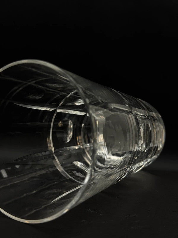 4 verres à eau en cristal de Sèvres 14,5 cm modèle taillé à facettes et pastilles