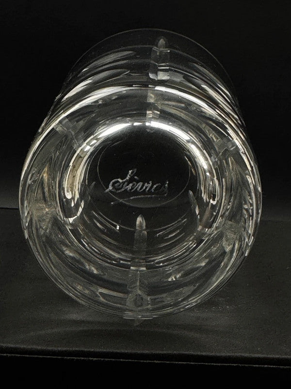 4 verres à eau en cristal de Sèvres 14,5 cm modèle taillé à facettes et pastilles