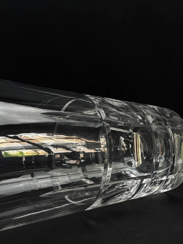 4 verres à eau en cristal de Sèvres 14,5 cm modèle taillé à facettes et pastilles