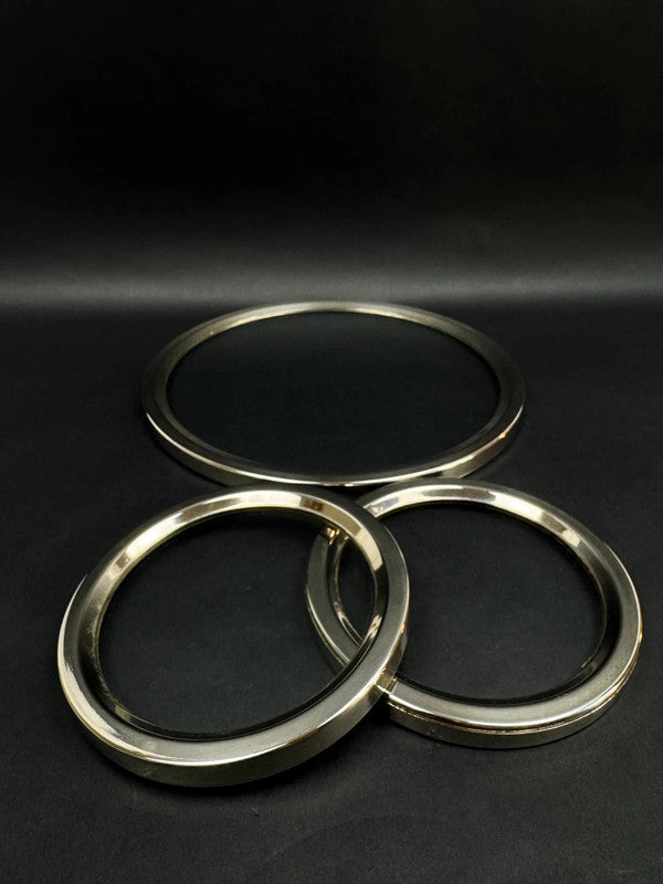 Lot de dessous de bouteille et dessous de plat vintage en chrome et verre