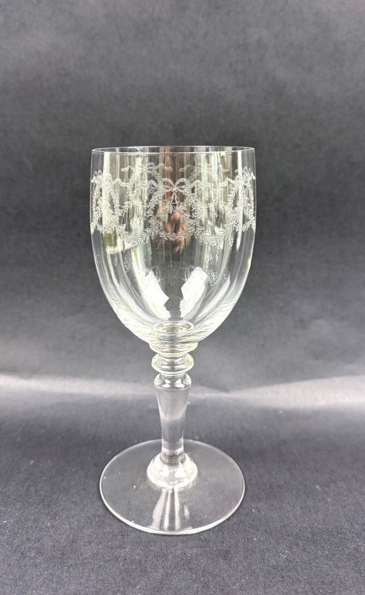 Suite de 6 verres à eau en cristal gravé - Lot 1
