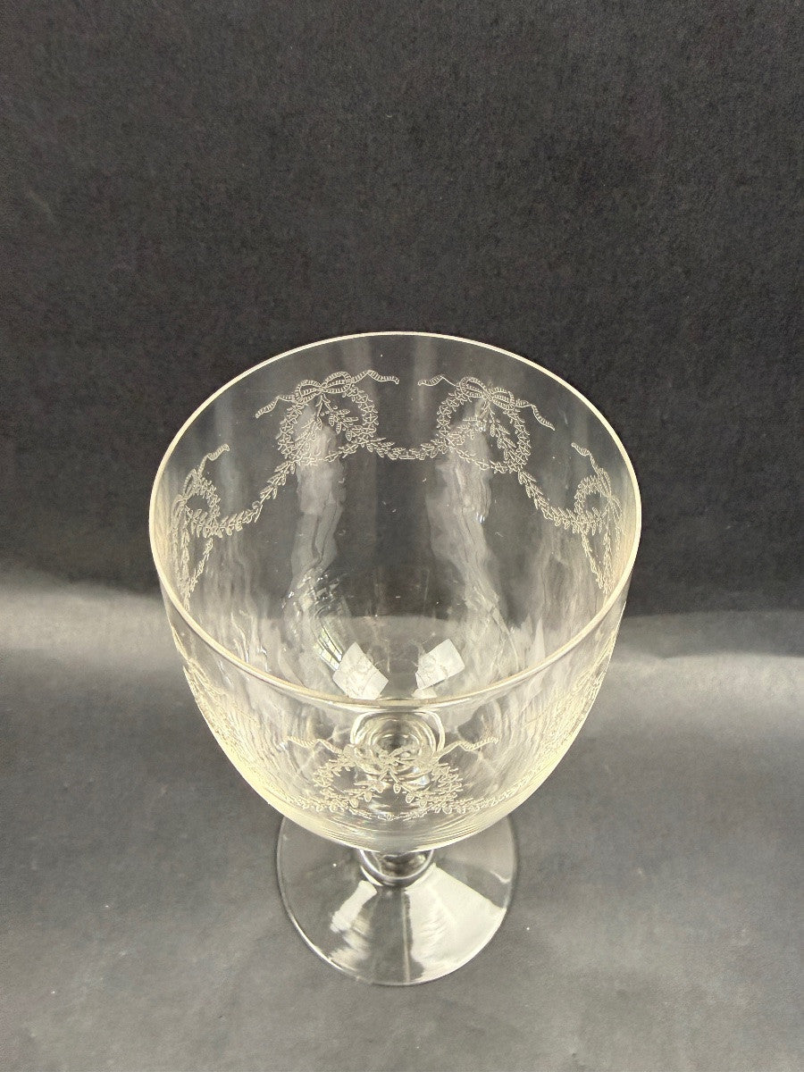 Suite de 6 verres à eau en cristal gravé - Lot 1