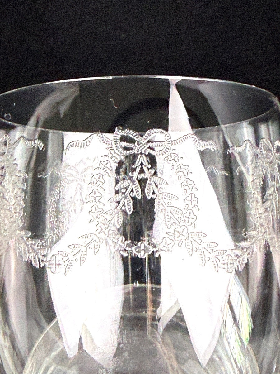 Suite de 6 verres à eau en cristal gravé - Lot 1