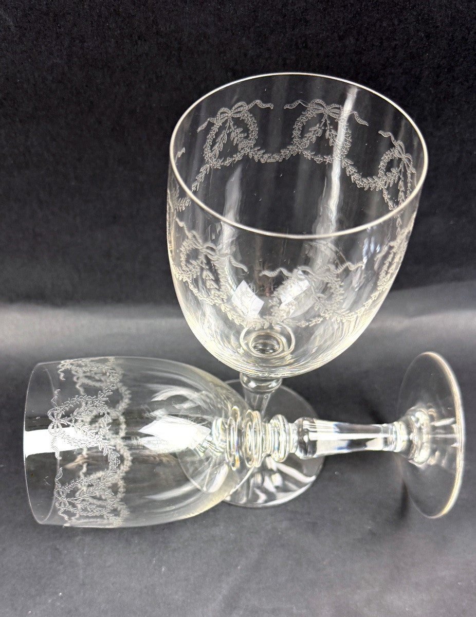 Suite de 6 verres à eau en cristal gravé - Lot 2
