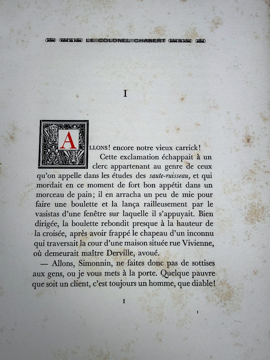 Balzac - Le Colonel Chabert, édition Briffaut 1929, illustré par Hertenberger