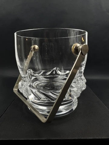 Seau à glaçons Daum France modèle Sorcy en cristal clair, hauteur 10,5 cm