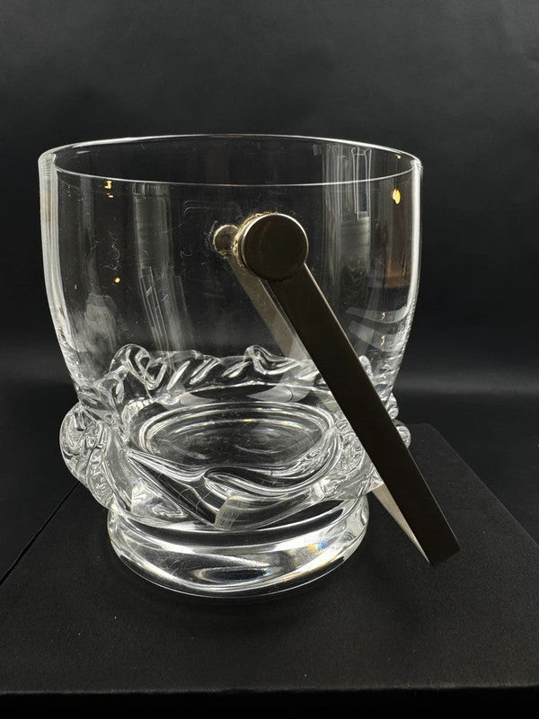 Seau à glaçons Daum France modèle Sorcy en cristal clair, hauteur 10,5 cm