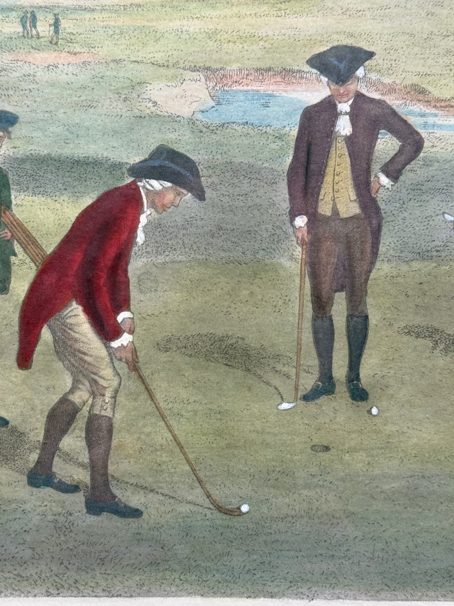 Lawrence Josset — Partie de golf à Saint Andrews en 1800, estampe encadrée — photo 4