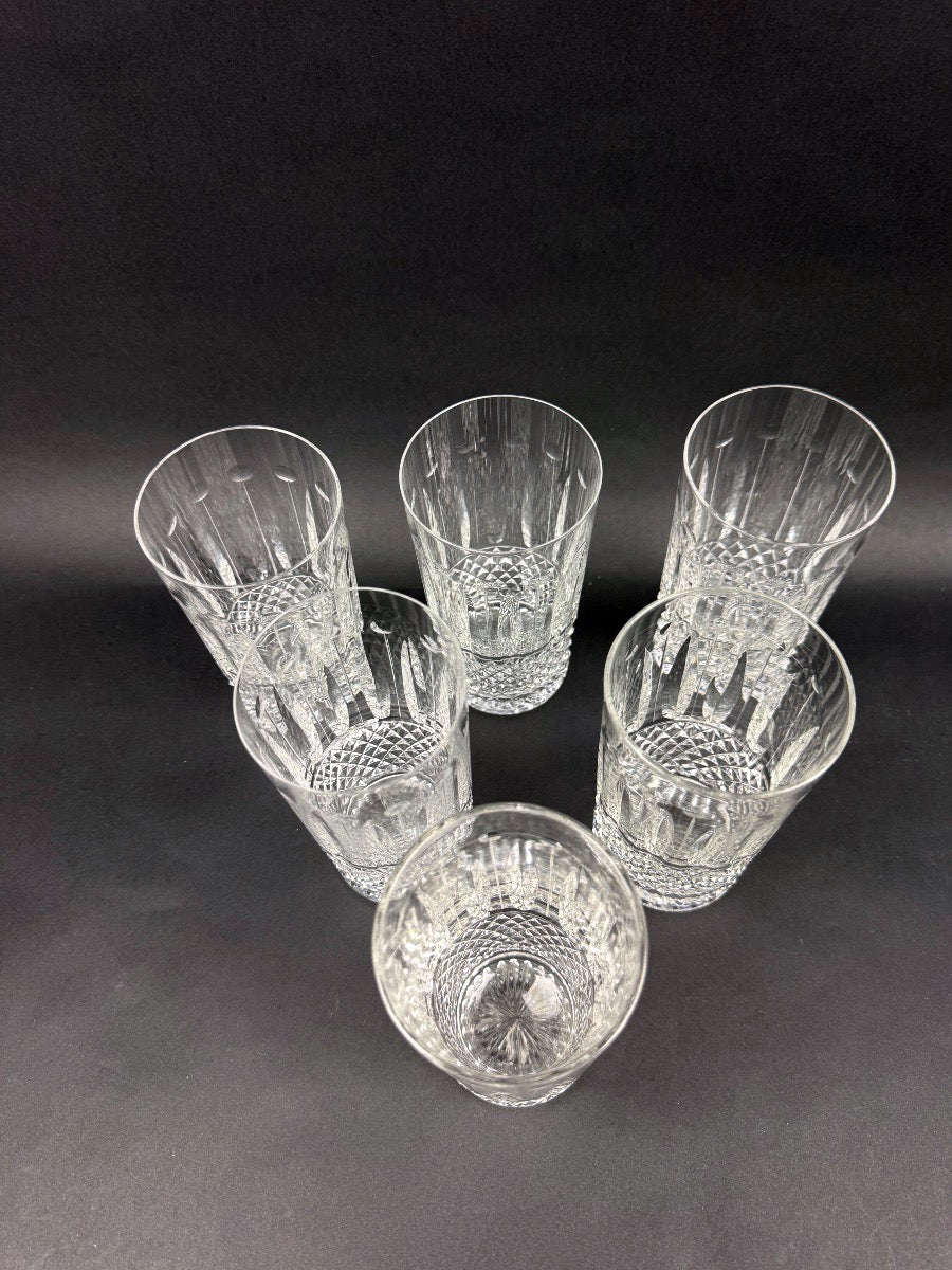 Saint-Louis modèle Tommy, suite de 6 chopes 13 cm
