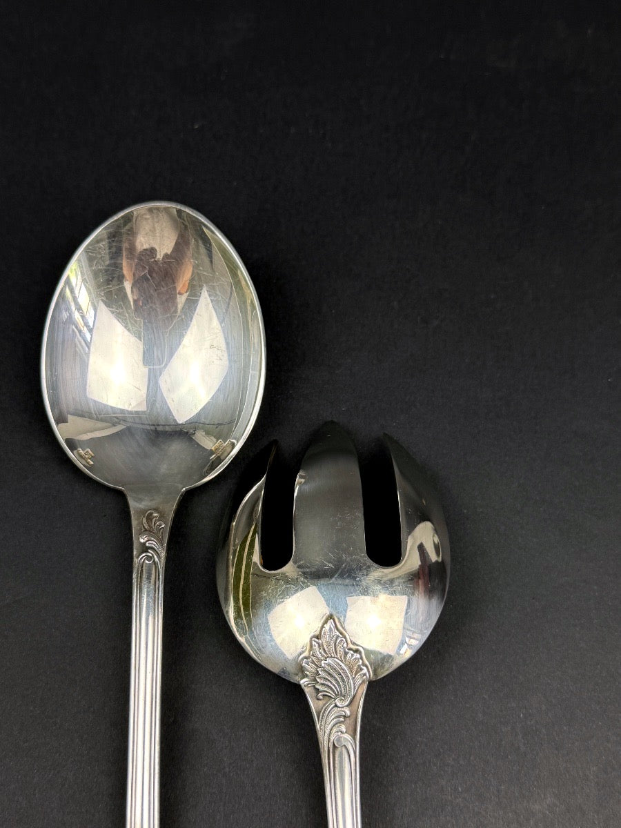 Christofle, Couvert à salade en métal argenté modèle Marly