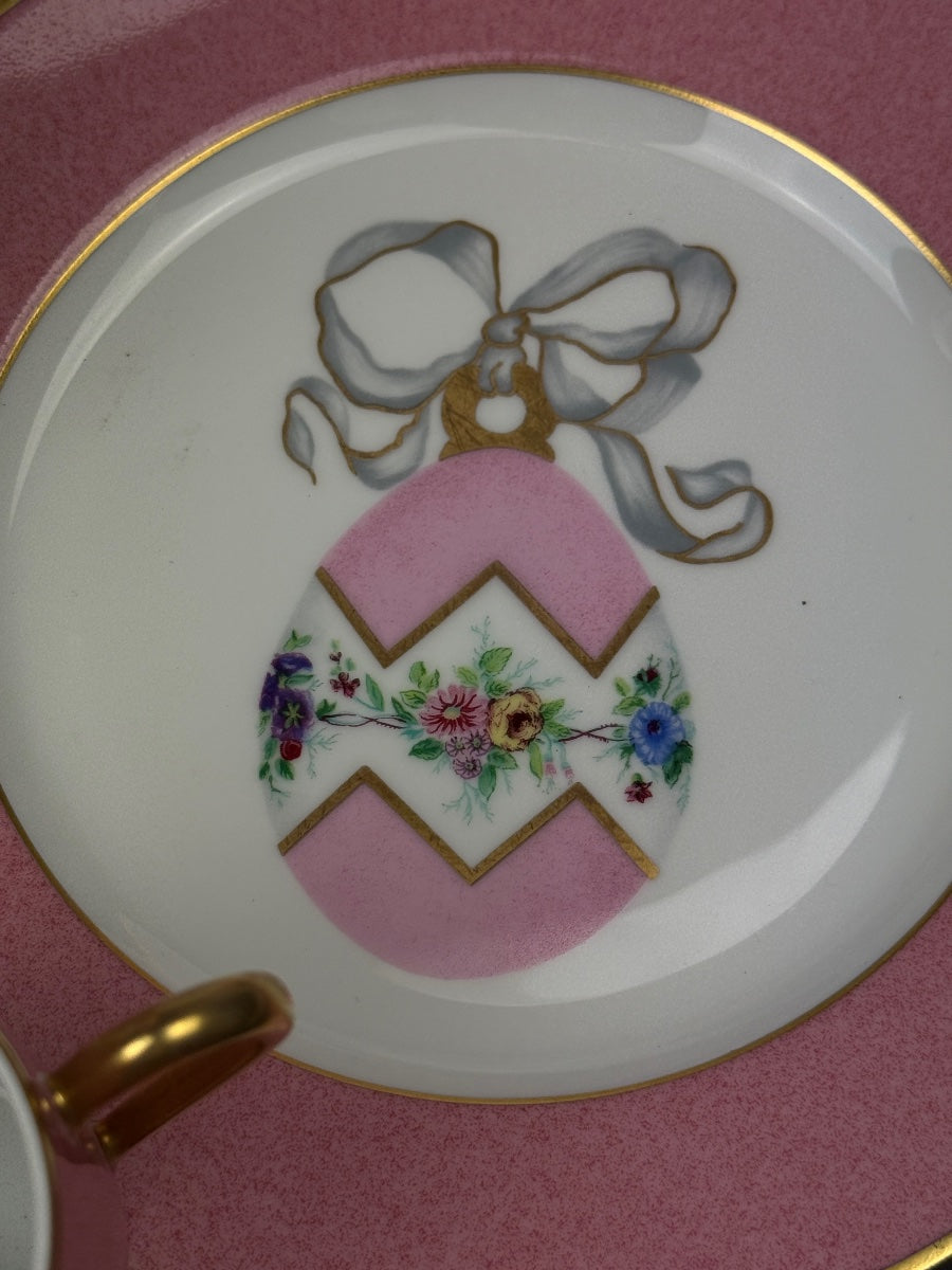 Puiforcat, suite de 6 tasses à café et 6 assiettes à dessert en porcelaine de Limoges