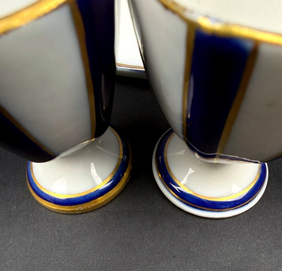 Camille Tharaud, plateau et 2 coquetiers en porcelaine de Limoges