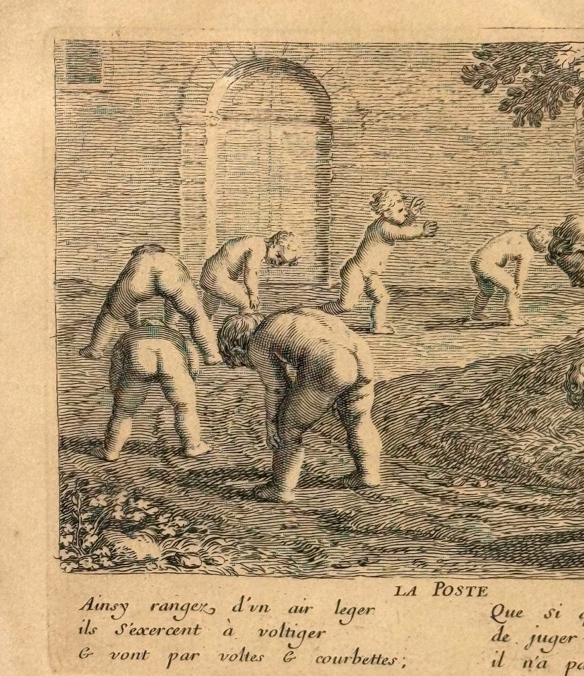 La Poste — Les Jeux et Plaisirs de l’Enfance, gravure sur cuivre d’après Stella — photo 2