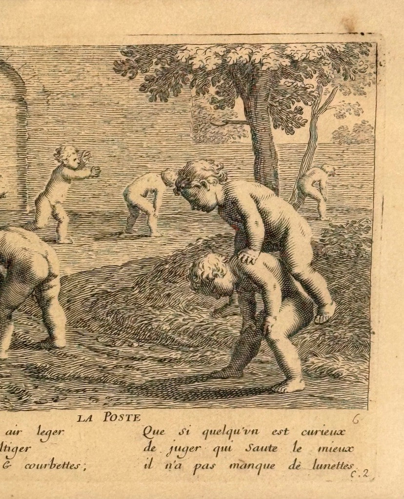 La Poste — Les Jeux et Plaisirs de l’Enfance, gravure sur cuivre d’après Stella — photo 3
