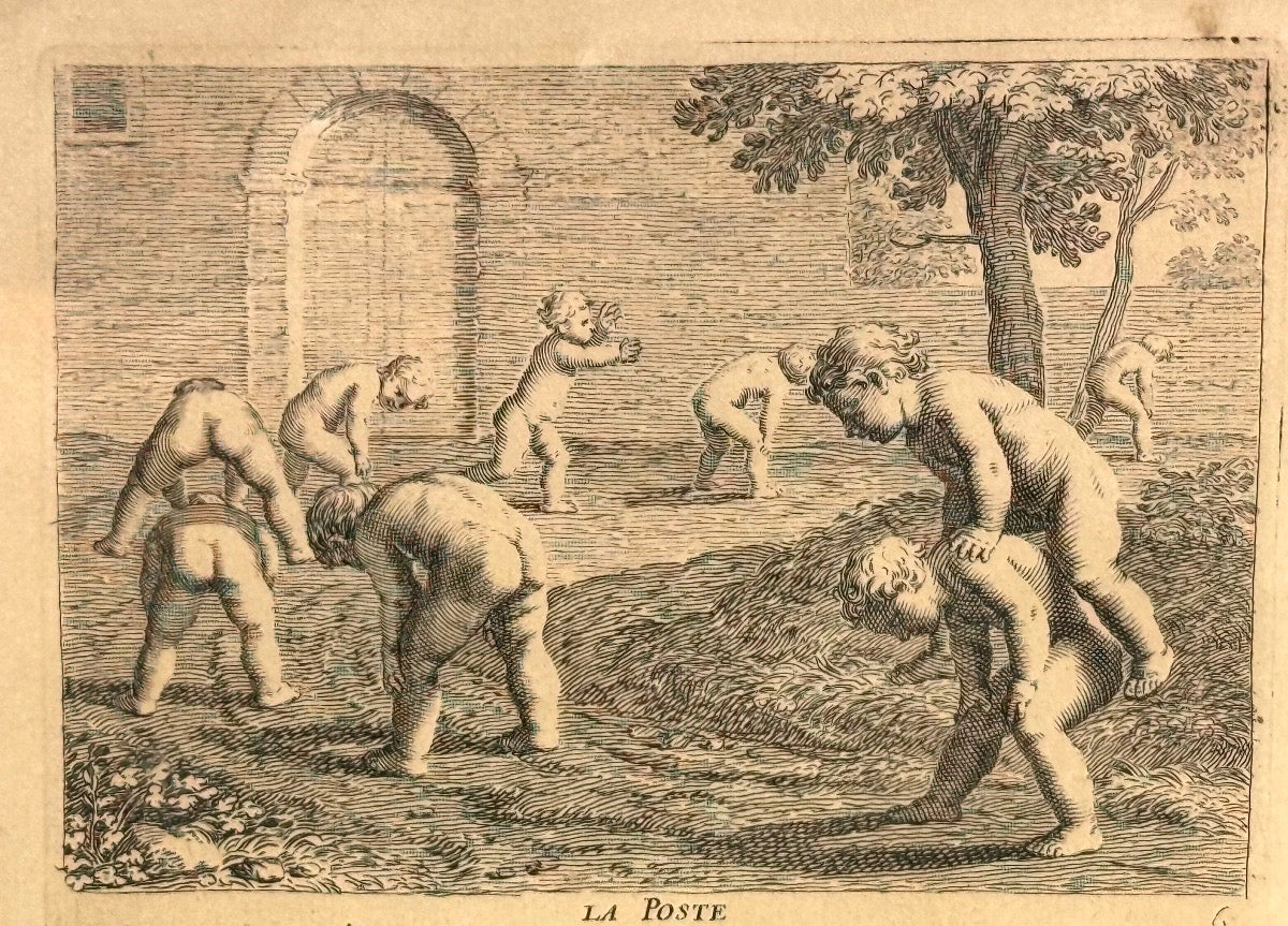La Poste — Les Jeux et Plaisirs de l’Enfance, gravure sur cuivre d’après Stella — photo 4