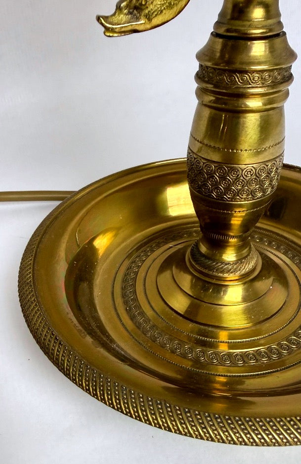 Lampe bouillotte en bronze, style Empire, à variateur d'intensité