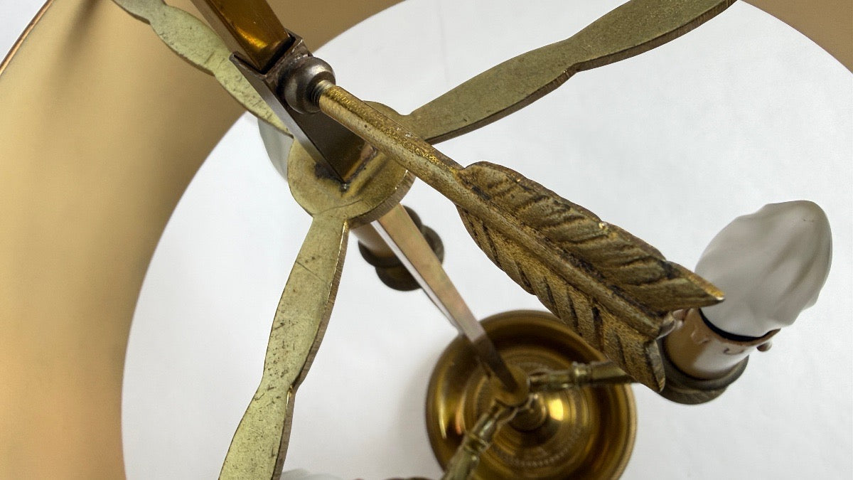 Lampe bouillotte en bronze, style Empire, à variateur d'intensité