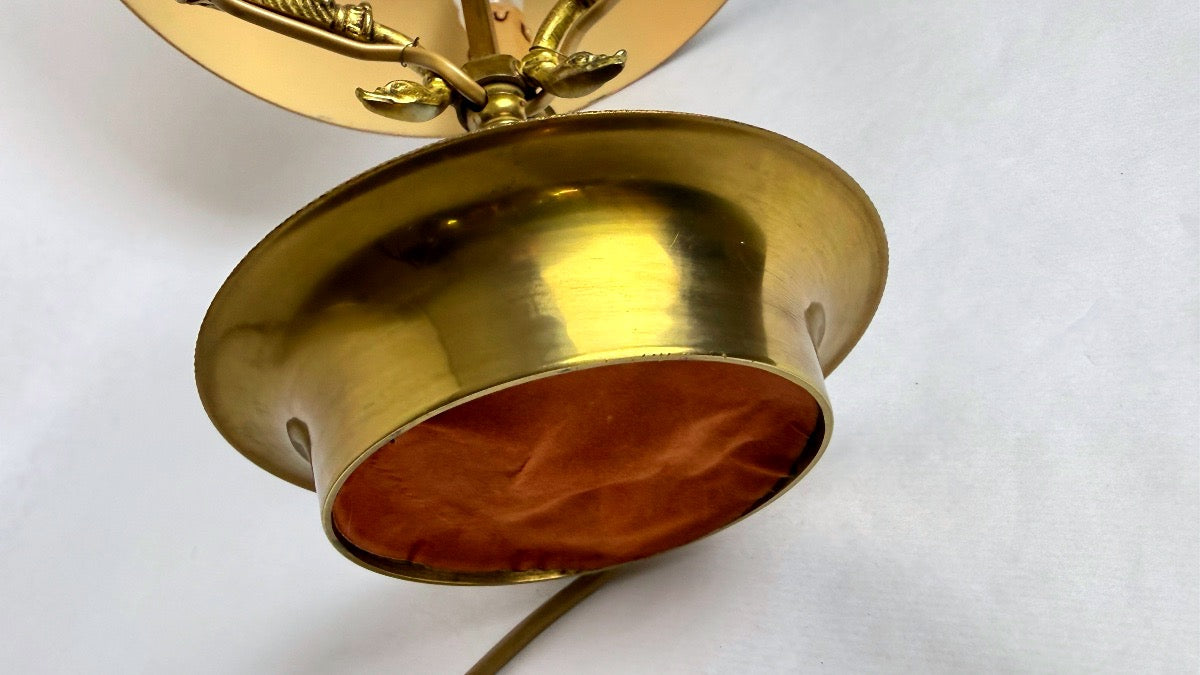 Lampe bouillotte en bronze, style Empire, à variateur d'intensité