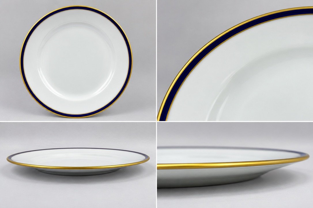 Service de table Chastagner Limoges bleu de four et or, vue 6