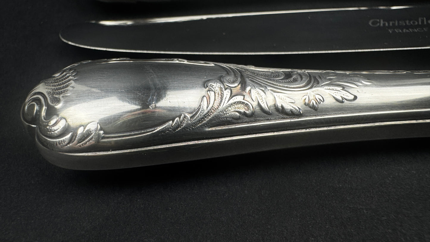 Lot de 6 couteaux à fromage Christofle modèle Marly – 19 cm