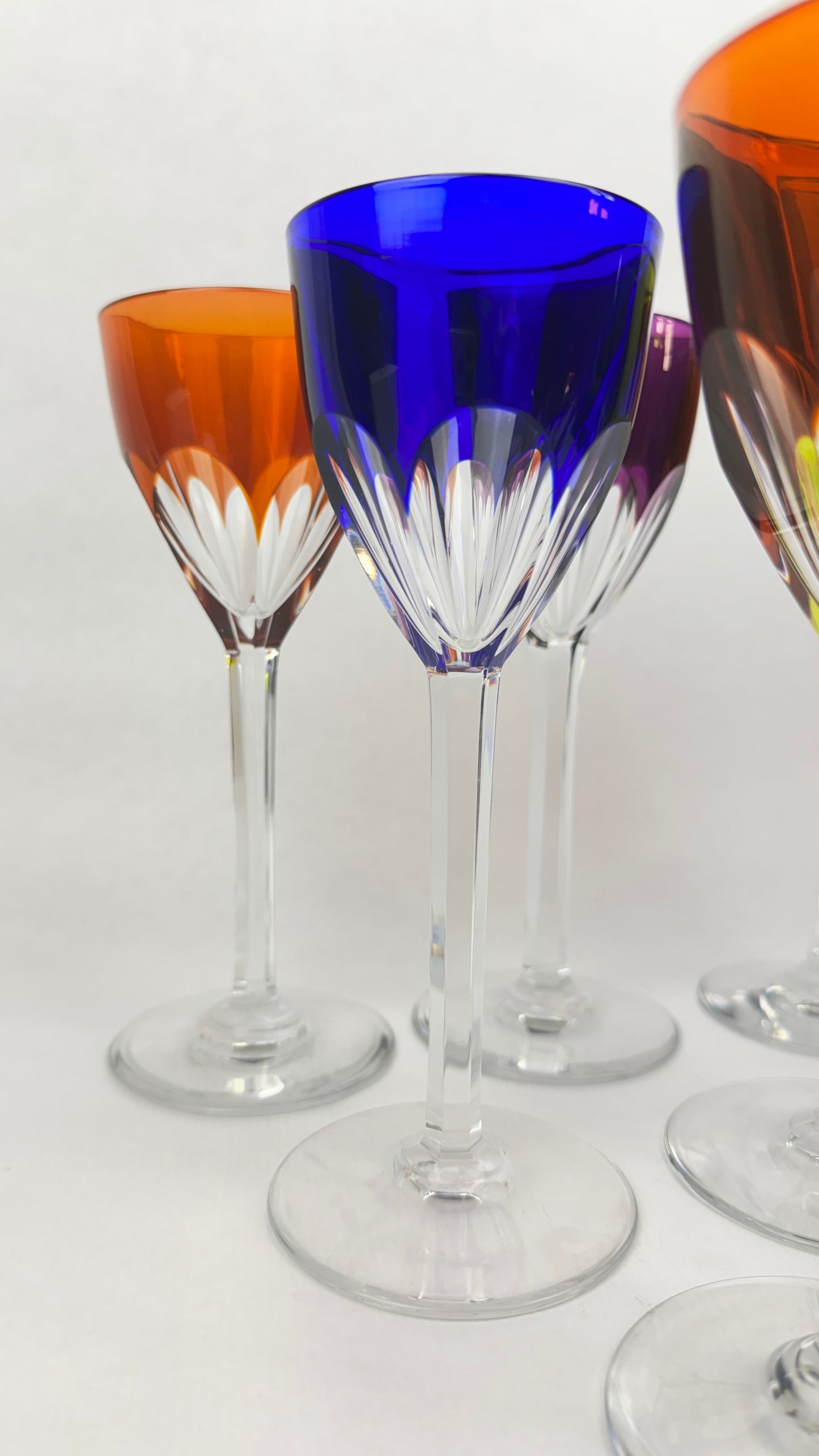 6 verres Baccarat Genova cristal double couleur 19 cm