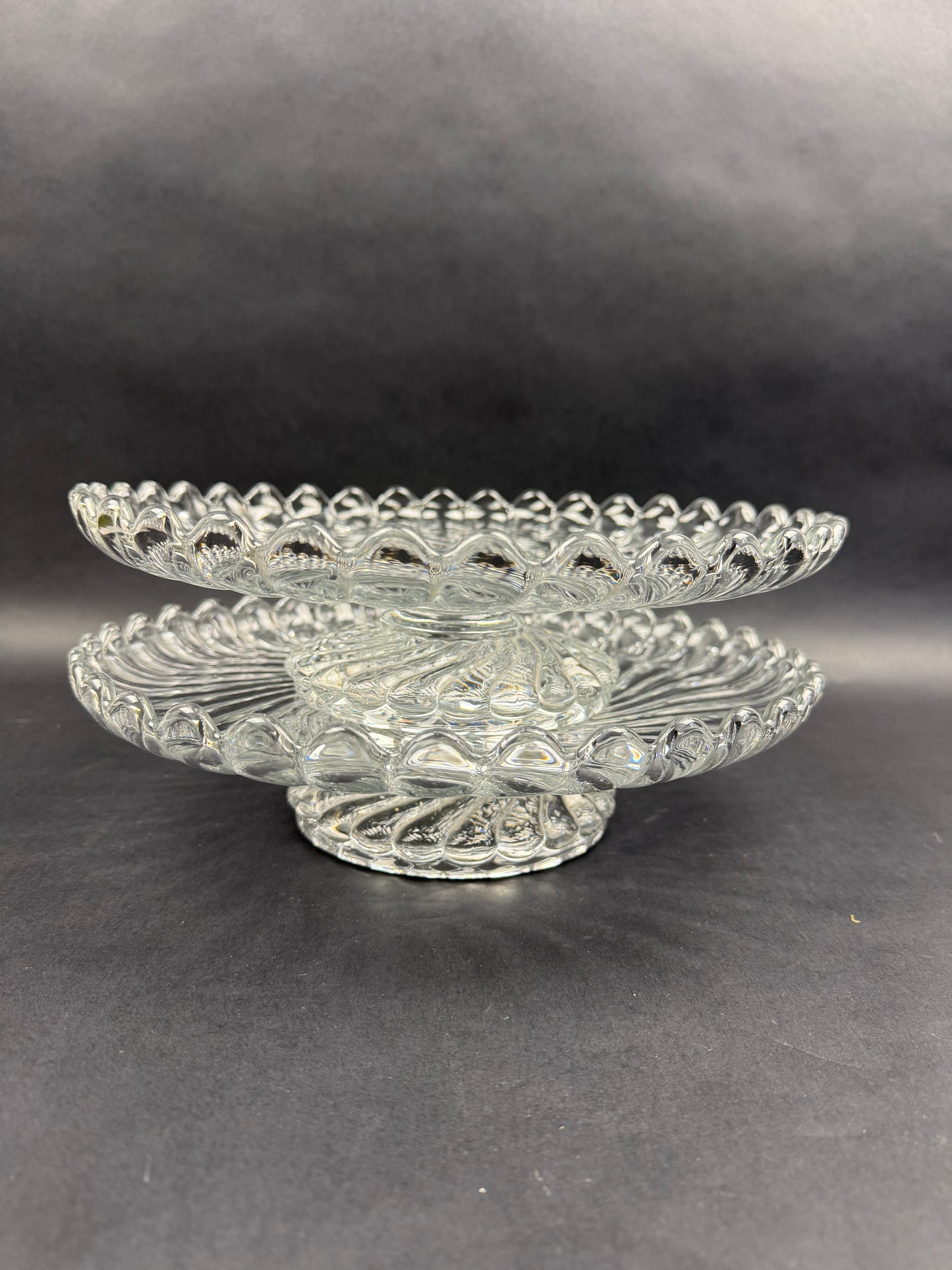 Baccarat, paire de compotiers, coupes à fruits modèle Bambou