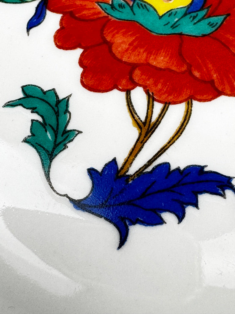 4 coupelles Porcelaine de Paris décor Pavot fleurs rouges et bleues