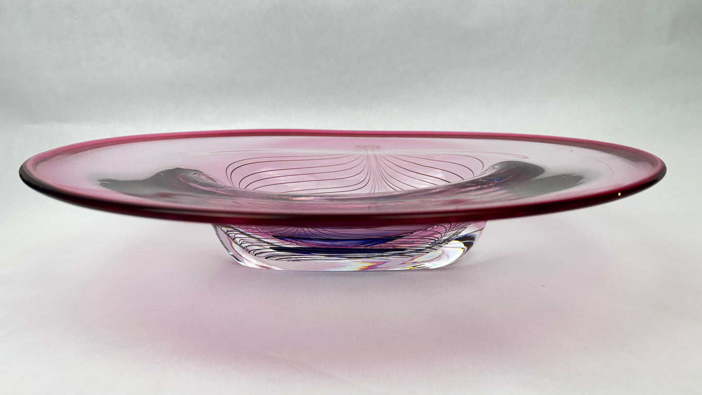 Coupe en verre d’art signée Adam Jabłoński – Studio glass polonais, fin XXe siècle