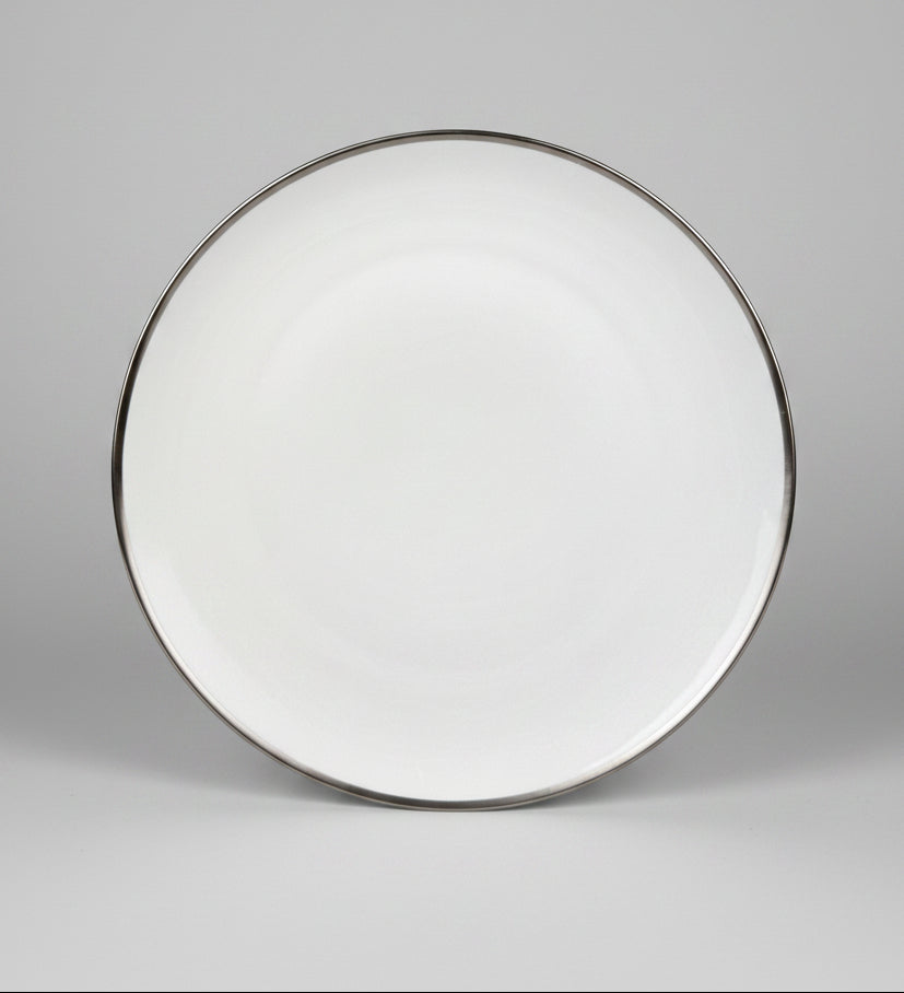 Plat à tarte  Raynaud modèle Fontainebleau platine