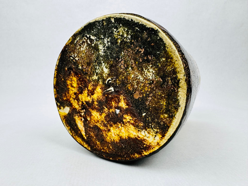 Vase cylindrique en grès émaillé Accolay, vers 1960