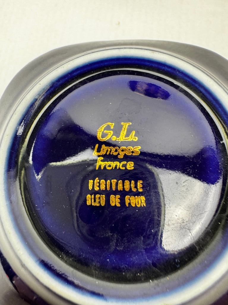 Nécessaire de fumeur Limoges bleu de four or aigle impérial Napoléon