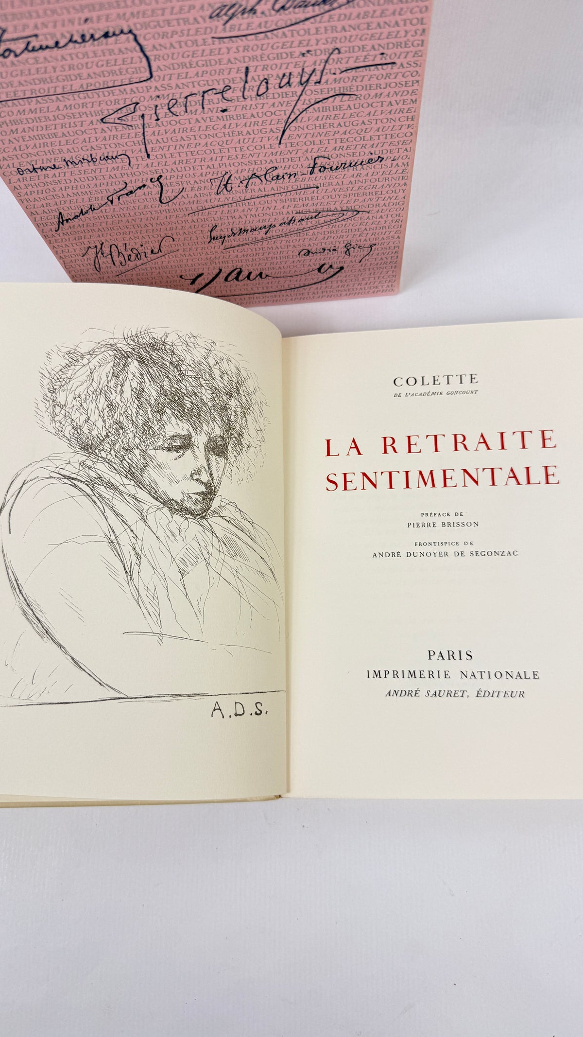 Colette – La Retraite sentimentale, frontispice de Dunoyer de Segonzac, Imprimerie Nationale / André Sauret, ex. n° 1225