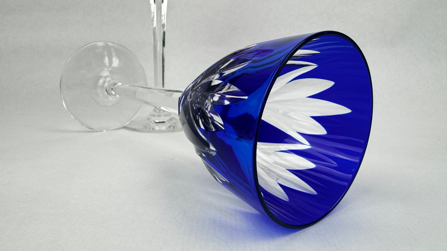 6 verres cristal Saint-Louis modèle Monaco 6 couleurs H. 21,5 cm signés