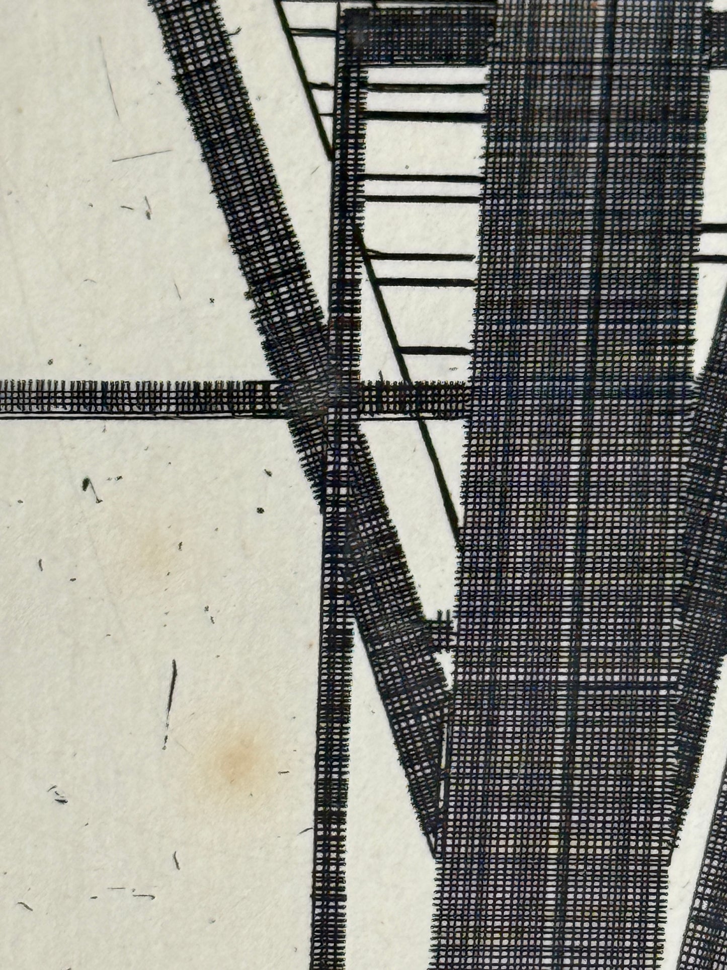 Rasmus Nellemann lithographie signee 1976 structure industrielle 37,5 x 46 cm