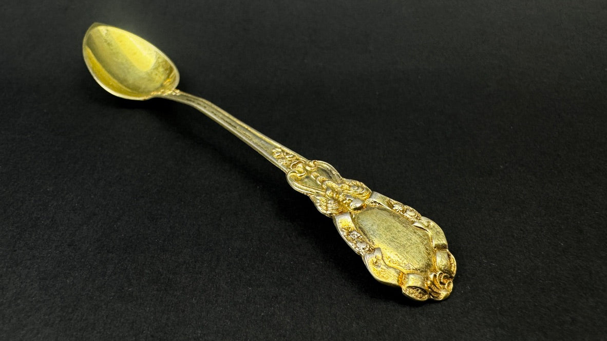 12 cuillères dessert vermeil argent Minerve XIXe rocaille coffret poirier noirci