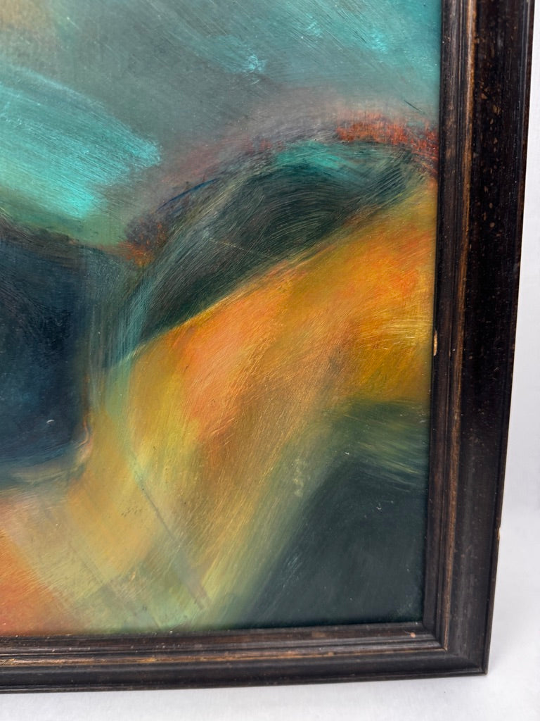 Huile sur carton – Étude stylisée Art Déco d’après l’Adam de la Chapelle Sixtine – 60 x 80 cm