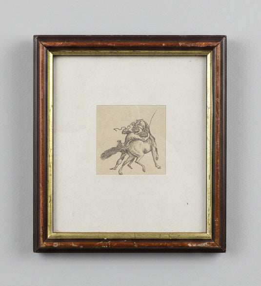 Petite gravure, scène de dressage