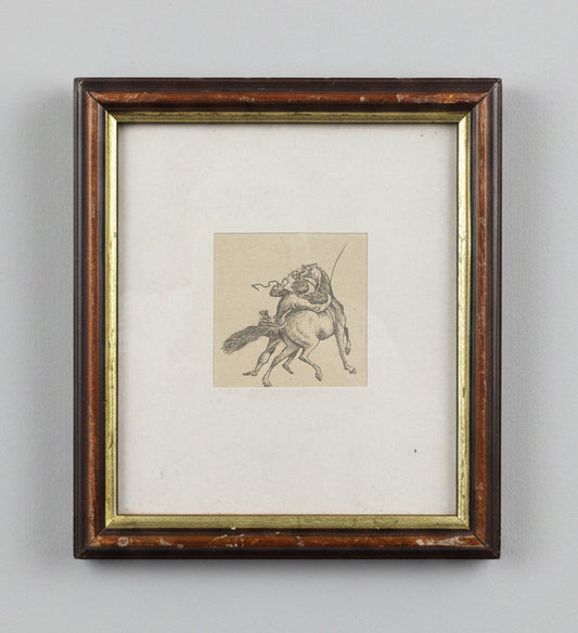 Petite gravure, scène de dressage