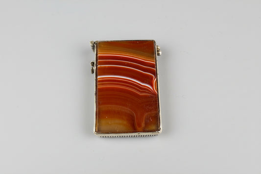 Pyrogène en agate et cuivre argenté