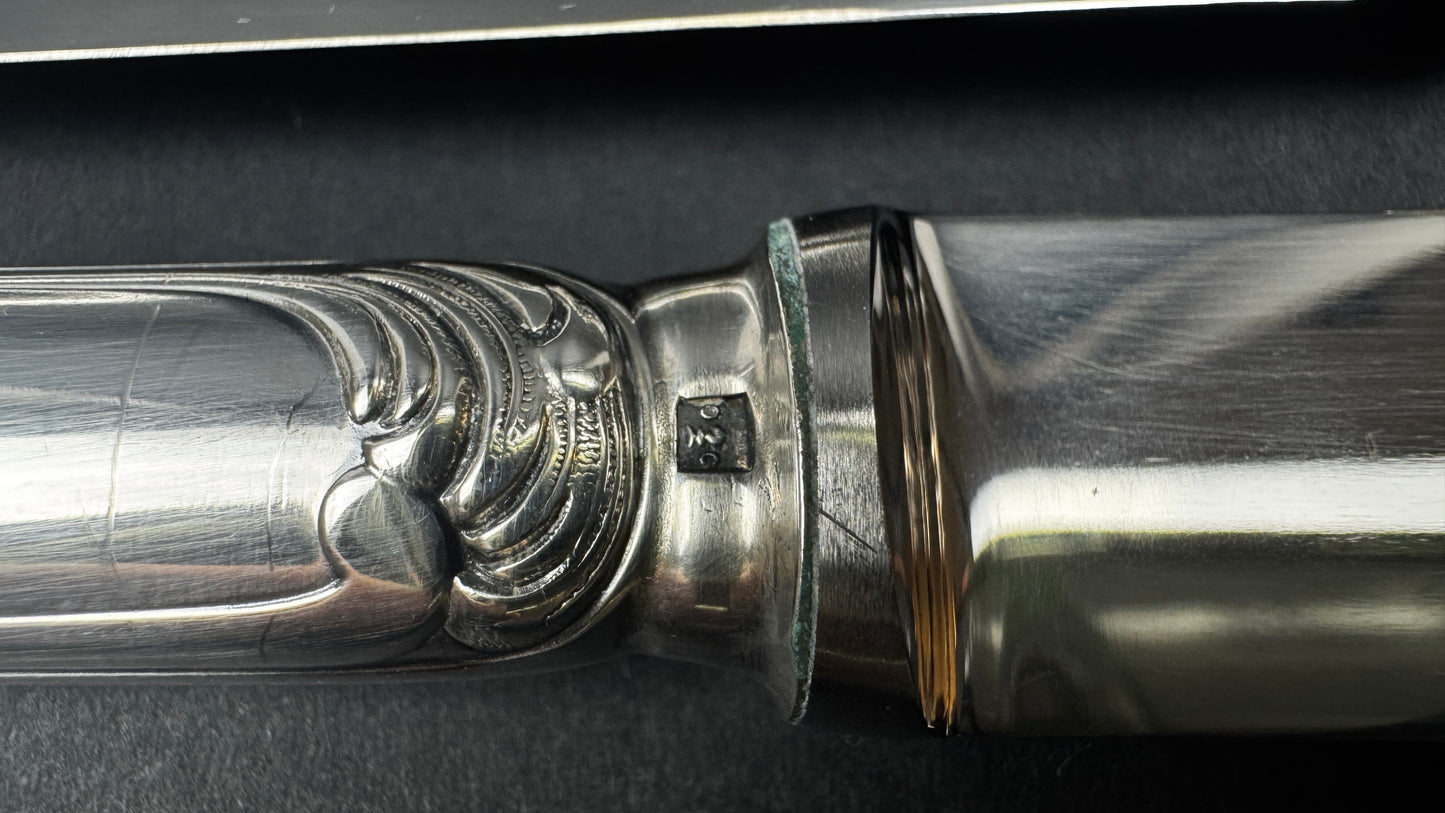 Lot de 6 couteaux de table Christofle modèle Marly – métal argenté – 24,5 cm