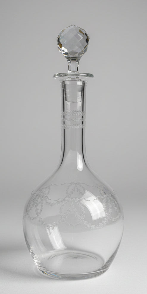 Carafe en cristal gravé fin 19ème début 20ème n°2