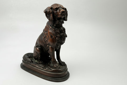 Bronze animalier signé Delabriere chien de chasse 16,5 cm
