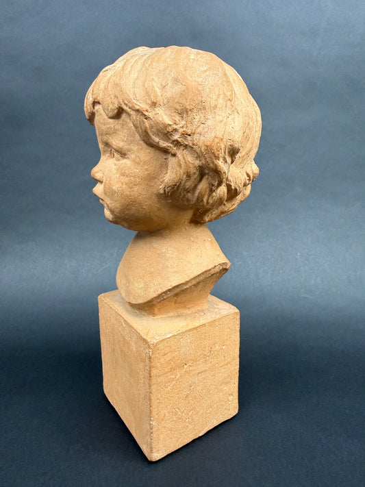 Buste enfant terre cuite Cocry Editions Martel XXe siecle