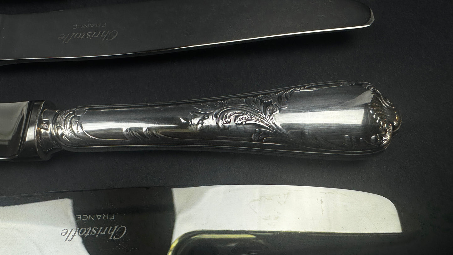 Lot de 6 couteaux à fromage Christofle modèle Marly – 19 cm