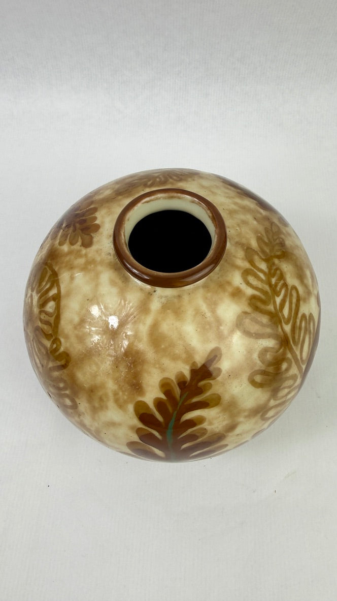 Vase boule Camille Tharaud Limoges modèle Fougères Art déco vers 1930